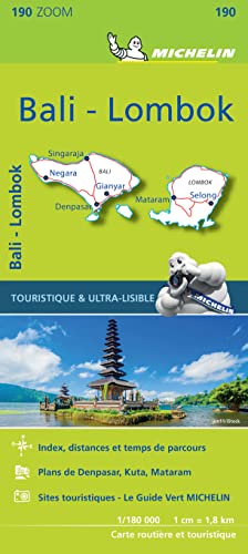 Michelin Bali: Lombok Road And Tourist Zoom Map 190