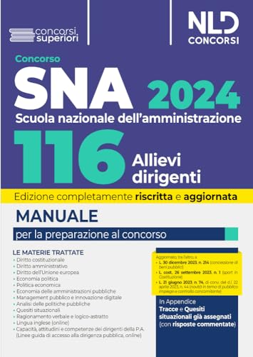 Concorso 116 Allievi Dirigenti Sna 2024. Manuale Per La Preparazione Al Concorso