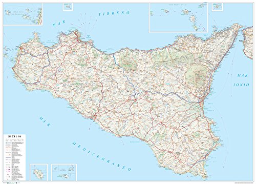 Sicilia. Carta Stradale Della Regione 1:250.000 (Carta Murale Plastificata Stesa Con Aste Cm 120X86)