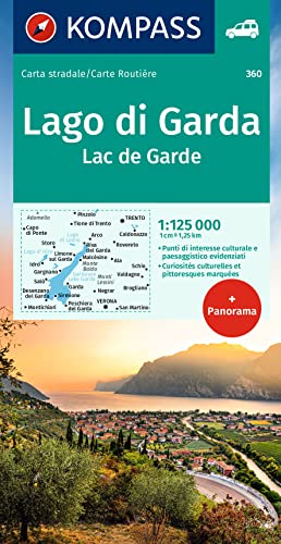 Carta Stradale Kom 360. Lago Di Garda, Lac De Garde: Mit Panorama