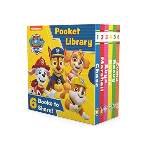 Paw Patrol Pocket Library: Six Illustrated Story Mini Board Books For Children Aged 1, 2, 3, 4 Based On The Nickelodeon Tv Series