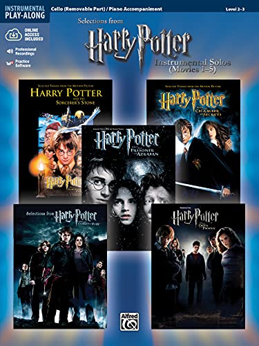 Harry Potter Instrumental Solos For Strings (Movies 1-5), Cello Book & Online Audio/Software, Level 2-3 Cello / Piano Accompaniment(Pop Instrumental S