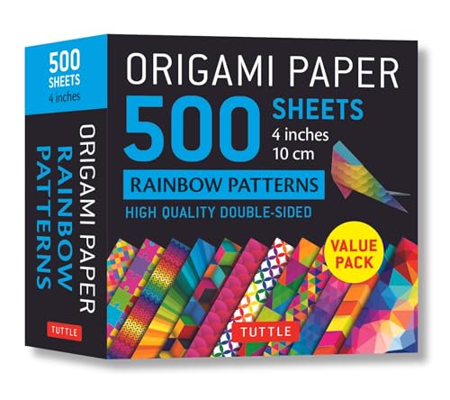 Origami Paper 500 Sheets Rainbow Patterns: High-Quality Double-Sided Origami Sheets Printed With 12 Different Patterns