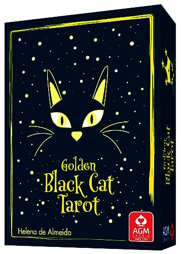 Golden Black Cat Tarot - High Quality Slip Lid Box With Gold Foil: 78 Cards With Gold Print And Booklet