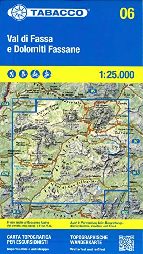 Val Di Fassa E Dolomiti Fassane 1:25.000. Ediz. Italiana, Inglese, Francese E Tedesca: 06