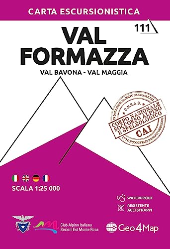 Val Formazza. Val Bavona, Val Maggia 1:25.000. Ediz. Multilingue