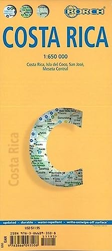 Costa Rica. Map 1:650 000: Isla Del Coco, San José, Meseta Central