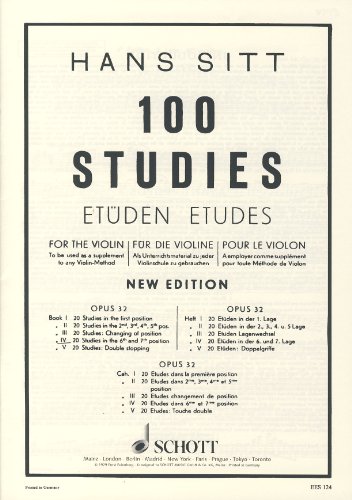 Sitt - Estudios Op.32 Vol.4: 20 Estudios En 6ª Y 7ª Posicion Para Violin