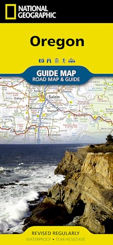 National Geographic Oregon Guide Map: Road Map & Guide [Lingua Inglese]
