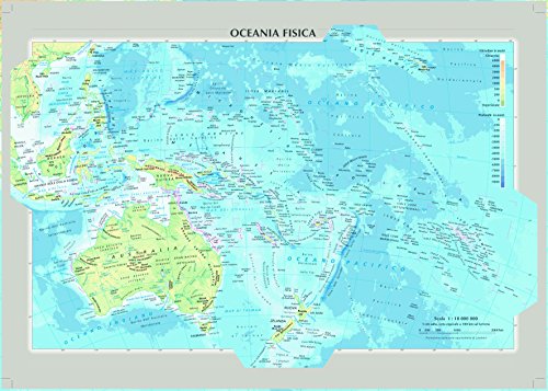 Oceania Fisica E Politica - Carta Murale