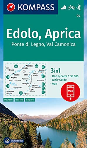 Carta Escursionistica Kom 94. Laghi Settentrionali. Edolo-Aprica: 3In1 Wanderkarte Mit Aktiv Guide Inklusive Karte Zur Offline Verwendung In Der Kompa