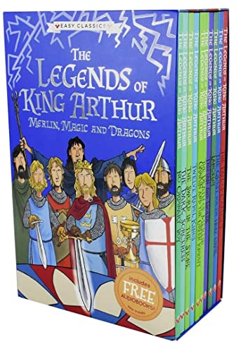 The Legends Of King Arthur: Merlin, Magic, And Dragons (Easy Classics) 10 Book Box Set (No Ordinary Boy, The Dark Sorceress, The Sword In The Stone … 