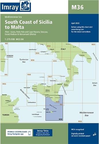 Imray Chart M36: South Coast Of Sicilia To Malta