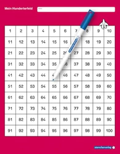 Mein Hunderterfeld Mit Stift: Mein Hunderterfeld Mit Spezialstift Im Großen Format, Trocken Abwischbar Ohne Zu Schmieren Und Ohne Farbrückstände. 32,5