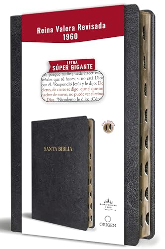 Biblia Reina Valera Revisada 1960 Letra Súper Gigante, Símil Piel Negro Con Índice / Spanish Bible Rvr 1960 Super Giant Print, Black Leathersoft W/ Th
