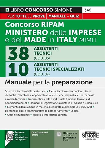 Concorso Ripam 338 Posti Ministero Delle Imprese E Del Made In Italy Mimit – 38 Assistenti Tecnici (Cod. 05) – 10 Assistenti Tecnici Specializzati (Co
