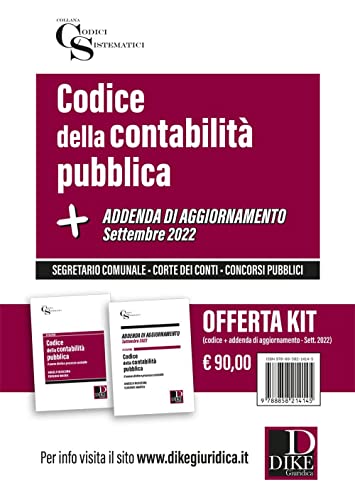 Codice Della Contabilità Pubblica-Addenda Di Aggiornamento. Settembre 2022. Kit