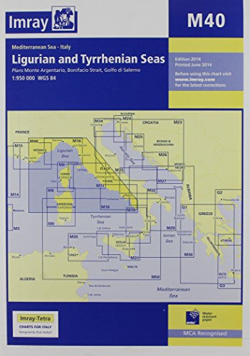 Imray Chart M40: Ligurian And Tyrrhenian Sea