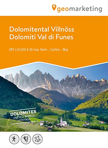 Dolomiti Val Di Funes. Carta Escursionistica 1:25.000. Ediz. Italiana, Inglese E Tedesca: Cartina Escursionistica 3D Val Di Funes E Dintorni: 161