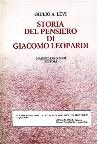 Storia Del Pensiero Di Giacomo Leopardi