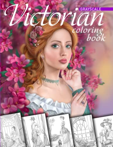 Victorian Coloring Book. Grayscale: Coloring Book For Adults