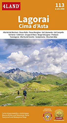 Lagorai Cima D'Asta. Carta 1:25.000. Ediz. Italiana, Inglese E Tedesca