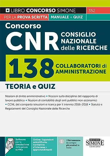 Concorso Cnr Consiglio Nazionale Delle Ricerche 138 Collaboratori Di Amministrazione - Teoria E Quiz