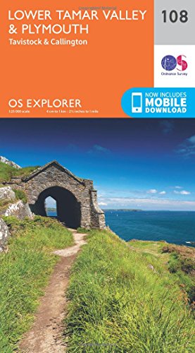 Lower Tamar Valley & Plymouth Map | Tavistock & Callington | Ordnance Survey | Os Explorer Map 108 | England | Walks | Hiking | Maps | Adventure