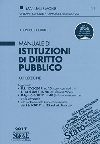 Manuale Di Istituzioni Di Diritto Pubblico