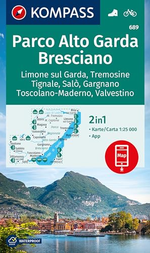 Carta Escursionistica Kom 689 Parco Alto Garda, Bresciano: 2In1 Wanderkarte Inklusive Karte Zur Offline Verwendung In Der Kompass-App. Fahrradfahren. 