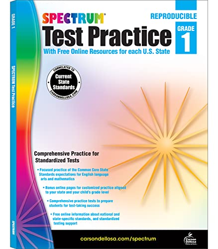 Spectrum Test Practice 1St Grade Workbooks, Math, Language Arts, And Reading Comprehension Grade 1 Reproducible Book For Standardized Test Practice, 1