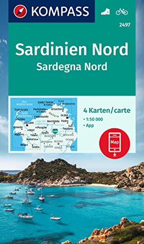 Cartina Escursionistica N. 2497 Sardegna Nord; Set Di 4 Cartine: Inklusive Karte Zur Offline Verwendung In Der Kompass-App. Fahrradfahren.