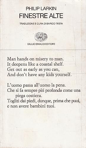 Finestre Alte. Testo Inglese A Fronte