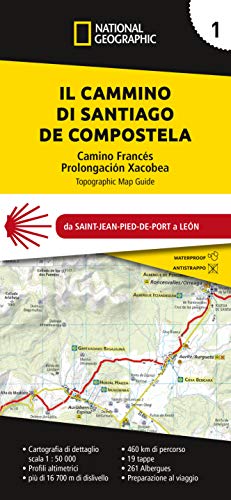 Cammino Di Santiago De Compostela 1:50.000. Da Saint-Jean-Pied-De-Port A Leon (Vol. 1)