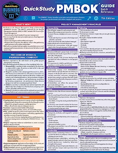 Quickstudy Pmbok Guide Quick Reference: Laminated Test-Prep