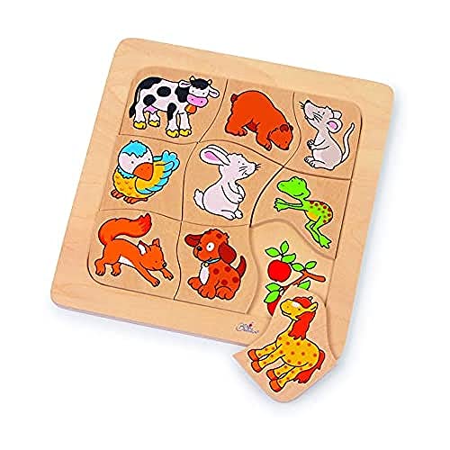 Legespiel Wer Frisst Was?: 18 X 18 X 1,1 Cm, Holz, 9 Teile, Per Stück