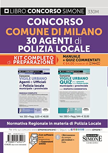 Concorso Comune Di Milano 30 Agenti Di Polizia Locale - Kit Di Preparazione