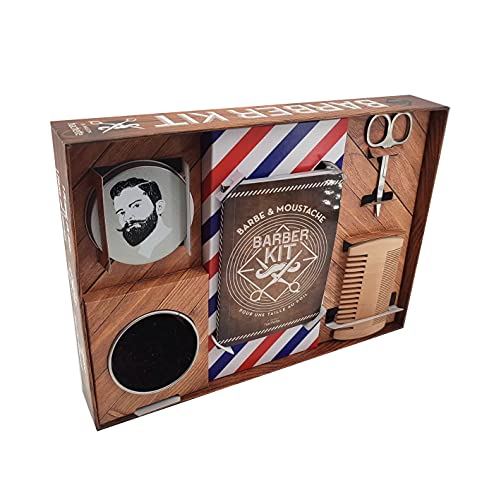 Coffret Barber Kit: Barbe & Moustache, Pour Une Taille Au Poil. Le Livre Avec 1 Brosse À Barbe Ronde, 1 Boîte Pour Ranger La Brosse, Des Ciseaux De Ba