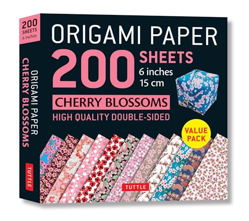 Origami Paper 200 Sheets Cherry Blossoms 6 Inch - 15Cm: Tuttle Origami Paper: High-Quality Origami Sheets Printed With 12 Different Patterns: Instruct
