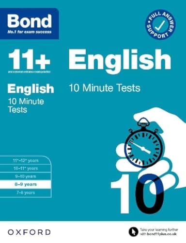 Bond 11+ English 10 Minute Tests With Answer Support 8-9 Years