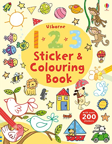 123 Sticker And Colouring Book (Usborne Colouring Book + Stickers)