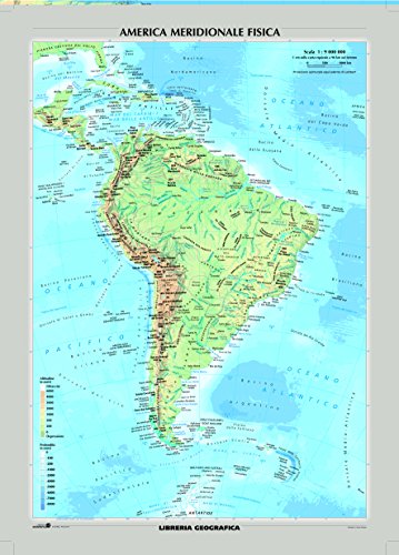 Sud America Fisica E Politica - Carta Murale