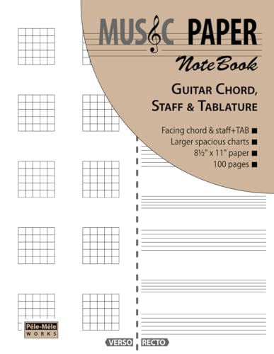 Music Paper Notebook - Guitar Chord, Staff & Tablature