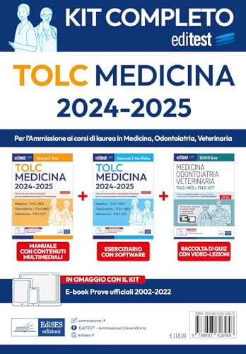 Test Medicina 2024: Kit Completo Con Ebook Prove Ufficiali 2002-2022
