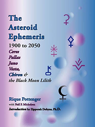 The Asteroid Ephemeris 1900 To 2050: Ceres Pallas Juno Vesta, Chrion & The Black Moon Lilith