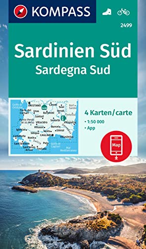 Cartina Escursionistica N. 2499 Sardegna Sud; Set Di 4 Cartine: Inklusive Karte Zur Offline Verwendung In Der Kompass-App. Fahrradfahren.