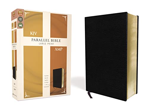 Holy Bible: King James Version, Amplified, Parallel Bible, Black Bonded Leather: Two Bible Versions Together For Study And Comparison
