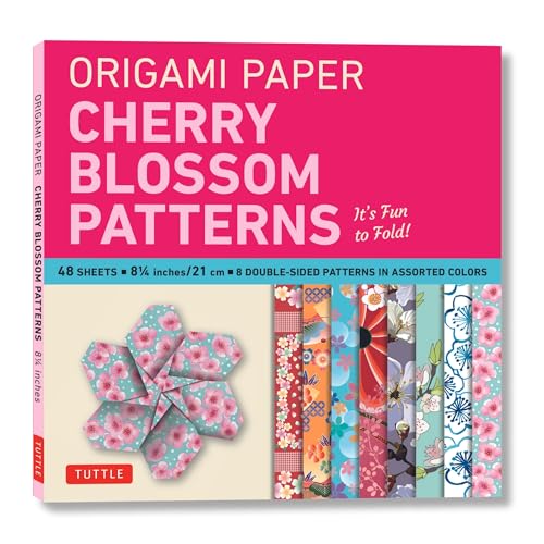 Cherry Blossoms Patterns Origami Paper: Perfect For Small Projects Or The Beginning Folder: Tuttle Origami Paper: Double-Sided Origami Sheets Printed
