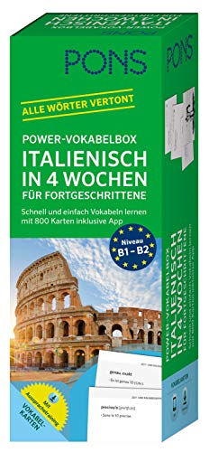 Pons Power-Vokabelbox Italienisch In 4 Wochen Für Fortgeschrittene: Schnell Und Einfach Vokabeln Lernen Mit 800 Karten Inklusive App. Alle Wörter Vert