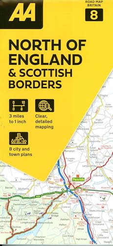 Road Map North England & Scottish Borders (Aa Road Map Series 8) (Aa Road Map Britain) Map - Folded Map. 3 Miles To 1 Inch.: 1:200000: 08
